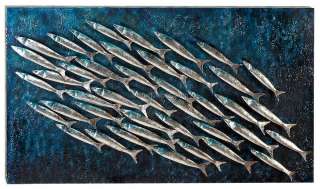 Modern Metal Wall Art Plaque, Ocean Fish Decor, Fishing  