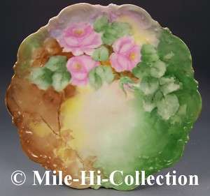 LIMOGES FRANCE HAND PAINTED ROSES DECORATIVE PLATE  