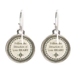    Follow the Direction of Your Heart Compass Earrings Jewelry