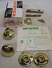 nos solid brass screen storm door lock knob set mib vintage dexter 