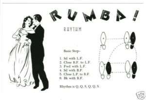 Postcard of RUMBA DANCE STEPS DIAGRAM postcard  