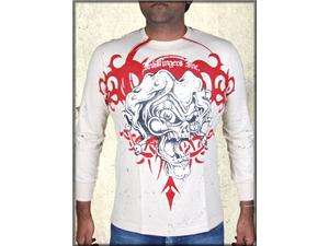   Tribal Tattoo Mens Long Sleeve Tee Shirt in Off White   UP TO 2XL