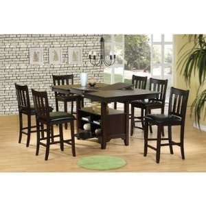  Hazelwood Home Seven Piece Counter Height Dining Room Set 