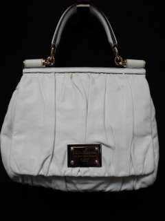 So Fab Auth. DOLCE & GABBANA White Leather Satchel  