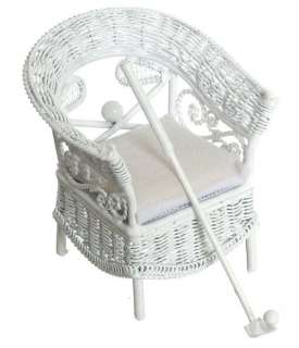 Dollhouse/Garden Accessories/White Wire Golf Chair  