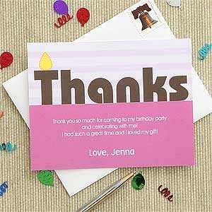  Girls Personalized Thank You Cards   Birthday Wishes 