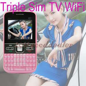   Unlocked Triple Dual Sim TV mobile cell phone Quad Band Fashion  