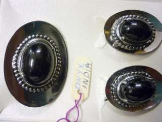 black onyx earrings pin