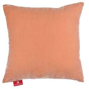  Premium Decorative Throw Pillow   18 x 18 x 6, Velvet   Apricot Orange