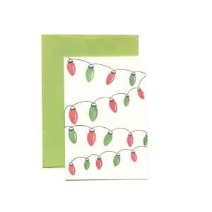 Letterpress Note Card Set, Jingle Christmas Lights, Letterpress Cards 