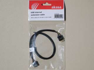 Hembra interna de cable de extensión de Akasa USB a macho 9 Pin
