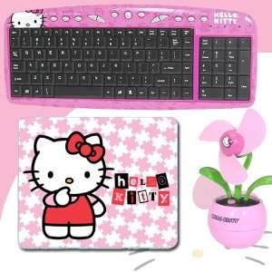 Hello Kitty USB Keyboard with Hot Keys #90309K (Pink) + Hello Kitty 3D 
