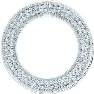  Ring of Sparkle Diamond Pendant 10K White Gold Double Diamond Circle 