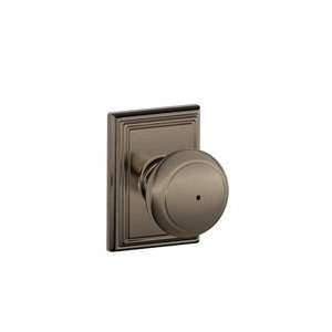   Pewter Privacy Andover Style Knob with Addison Rose
