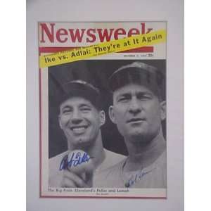 Bob Feller And Bob Lemon Autographed October 4 1954 Newsweek Magazine 