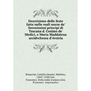  reali nozze de Serenissimi principi di Toscana d. Cosimo de Medici 