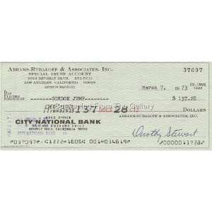 GORDON JUMP HAND SIGNED CHECK AUTOGRAPHED WKRP MAYTAG