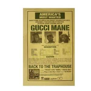 Gucci Mane Poster Back To The Traphouse