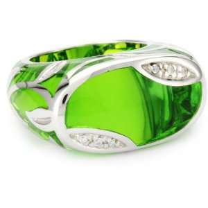  Andrew Hamilton Crawford Leaf Green Ring, Size 6 