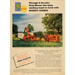  1951 Ad Borg Warner Massey Harris Farm Machine Clipper 