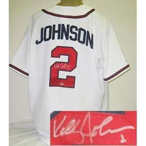 Kelly Johnson Memorabilia Signed Majestic White Atlanta Braves Jersey 
