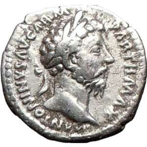 MARCUS AURELIUS 166AD Silver Ancient Roman Coin Victory over Parthian 
