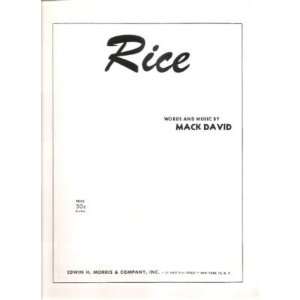  Sheet Music Rice Mack David 117 