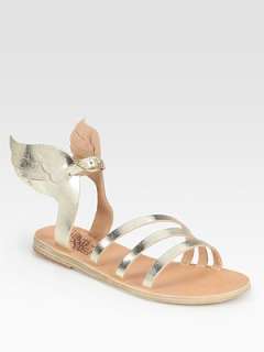   Greek Sandals   Ikaria Metallic Leather Wing Sandals   