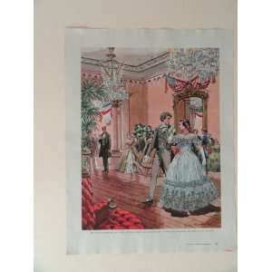   Lincoln/Mary Todd Lincoln/dance) Orinigal Vintage Magazine Art