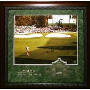 Mike Weir Signed 16X20 Etched Mat   Scoreboard