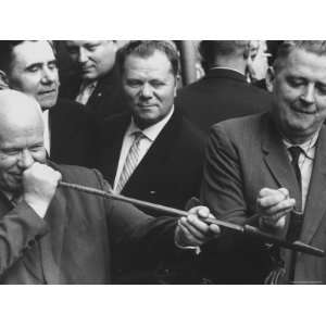  Nikita Khrushchev with Peace Pipe That Was Given to Him 
