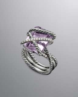 Cable Wrap Ring, Lavender Amethyst, 16x12mm