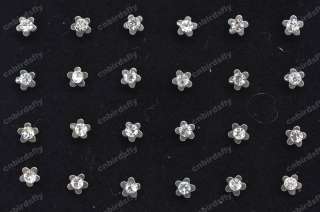 wholesale lot 24 Clear CZ Stainless pin Nose stud Rings  