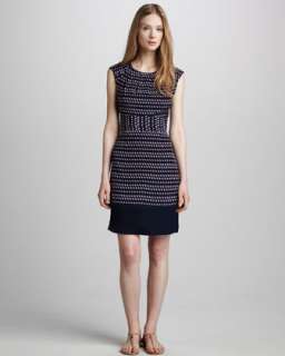 Crew Neckline Pleated Dress  