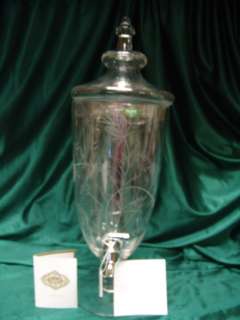 CRYSTAL ETCHED DECANTER/BEVERAGE DISPENCER SHANNON  