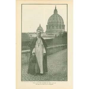  1905 Print Pope Pius X in Gardens of the Vatican 