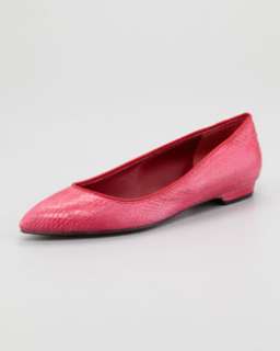 X19NK Lanvin Snakeskin Pointed Toe Flat