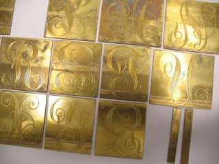FANCY Brass Engraving Font Letters Set New Hermes Engravograph 
