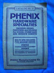 Phenix Hardware Specialties, Vintage Catalog, Fasteners  