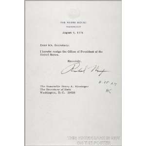  President Richard M. Nixon Resignation Letter   24x36 
