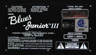 Fender Blues Junior III Guitar Amp Amplifier Hot Rod Series Tube Black 