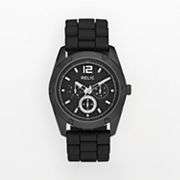 Relic Stainless Steel Black Ion Silicone Watch