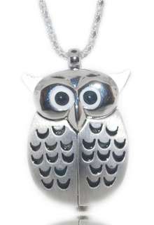 FREE SHIP FEE 10 PCS Silver OWL Necklace Watches 22T%  