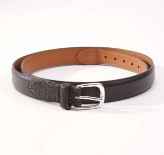 Mint $115 ALLEN EDMONDS Black Leather Belt Size 42 (fits 40 to 42 