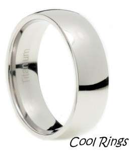Classic Titanium Wedding Band Ring 7mm wide Grade 5 Comfort Fit   Size 