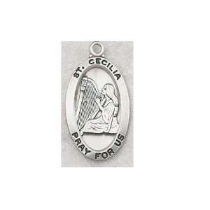  Sterling Silver St. Cecilia Medal Jewelry