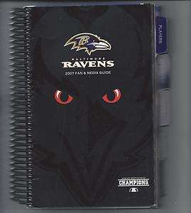 2007 Baltimore Ravens Football Media Guide Spiral  