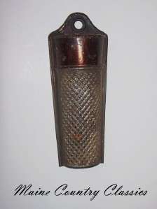   HANGING TIN NUTMEG GRATER with Compartment and Hinged Lid  