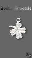 10 Small Silver Plated 4 Leaf Clover Charms~Shamrock  