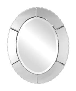 frameless wall mirror features a scalloped beveled edge center mirror 